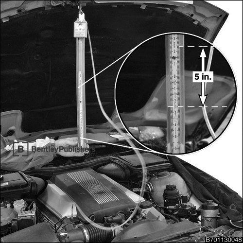 Use slack-tube manometer to diagnose defective crankcase breather valve.