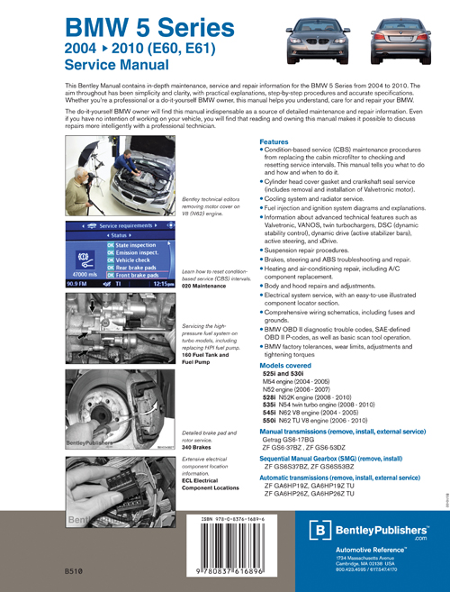 BMW 5 Series (E60, E61) Service Manual: 2004-2010 back cover