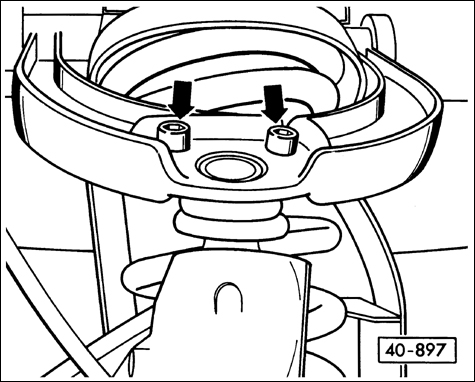 Remove upper ball joint from control arm (arrows).
40 Front Wheel Suspension-Shafts & Axle
page 40.20